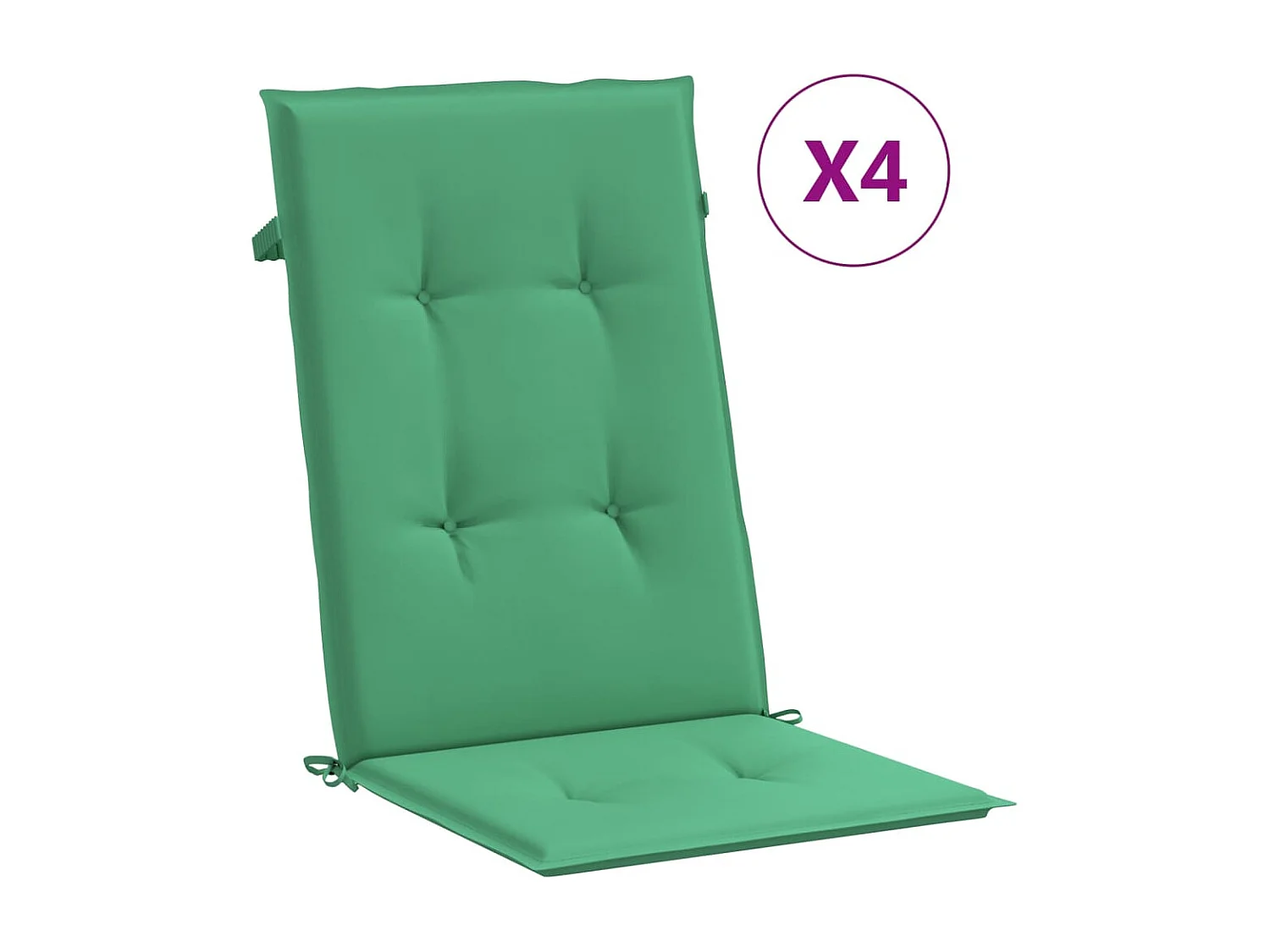 Coussins de chaise de jardin à dossier haut Lot de 4 vert tissu OFR76845