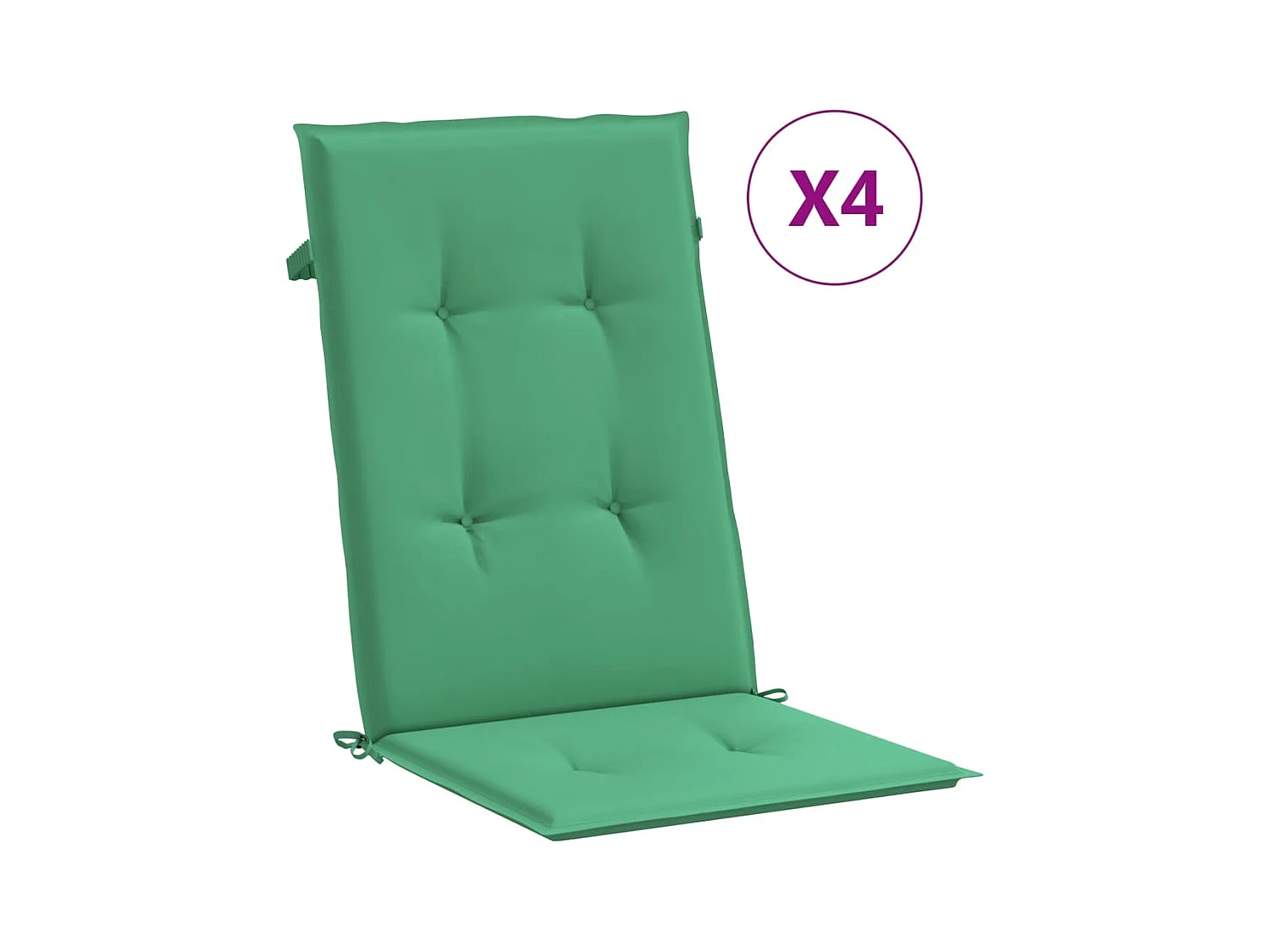 Tuinstoelkussens 4 st hoge rug 120x50x3 cm stof groen NL422303