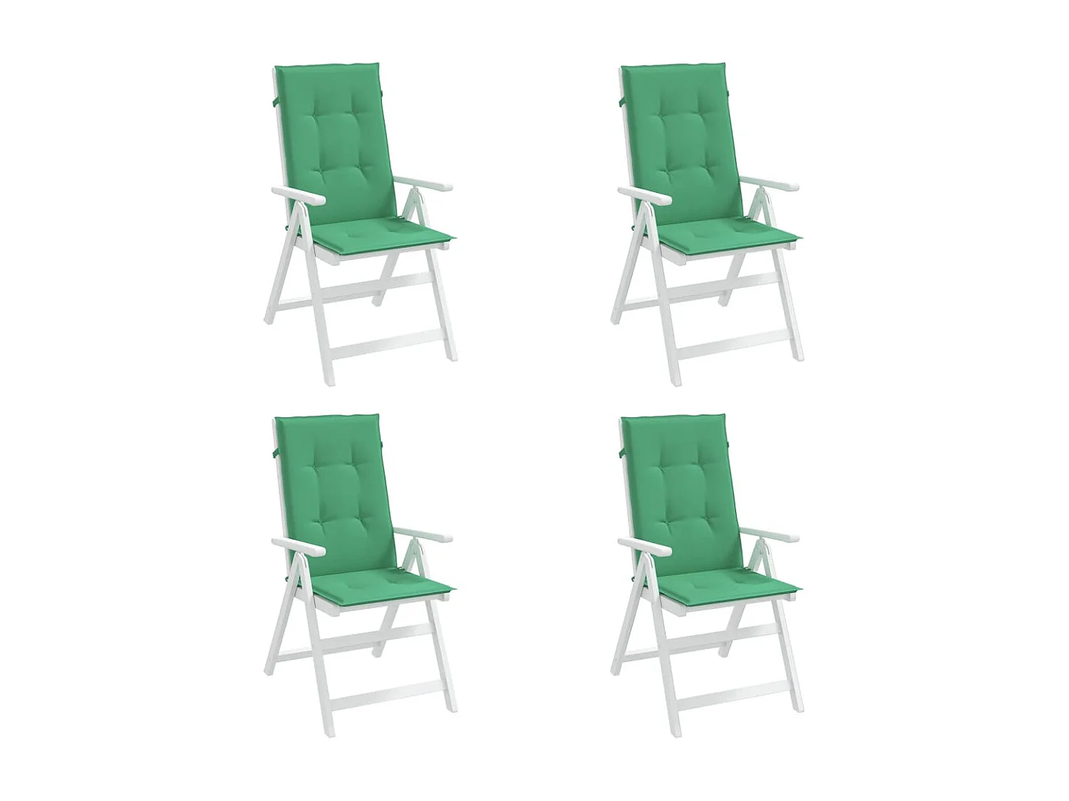 Coussins de chaise de jardin à dossier haut Lot de 4 vert tissu OFR76845
