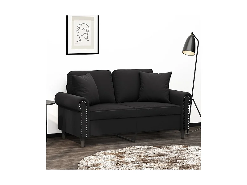 Cojines decorativos 2 uds terciopelo negro 40x40 cm ES158853