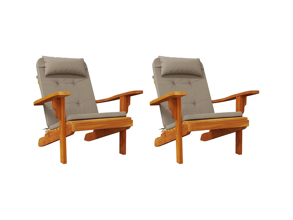 Cojines para silla Adirondack 2 uds tela Oxford gris taupe ES664503