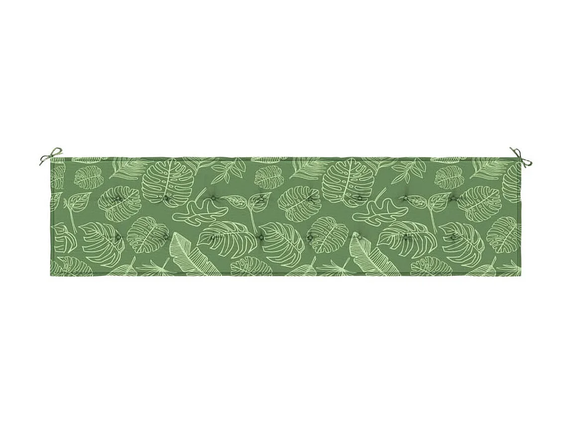 Cojín para banco de jardín tela estampado de hojas 200x50x3 cm ES905667