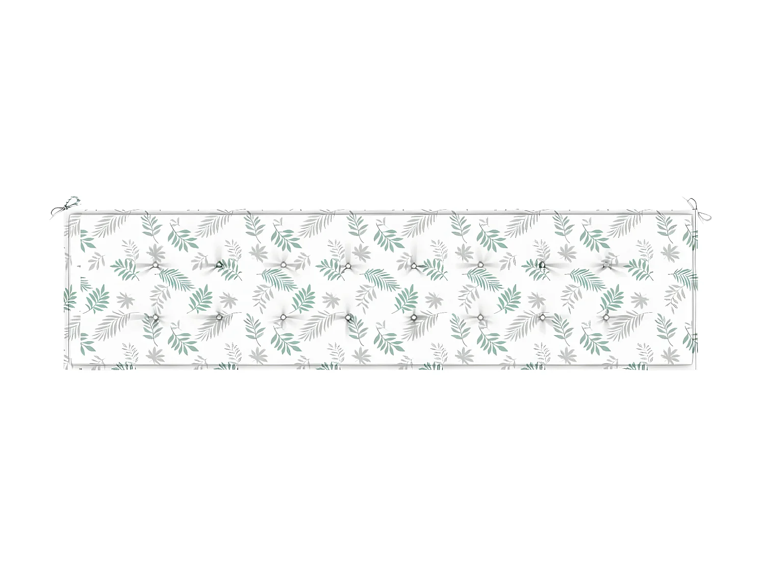 Coussin de banc de jardin motif de feuilles 200x50x3 cm tissu OFR13063