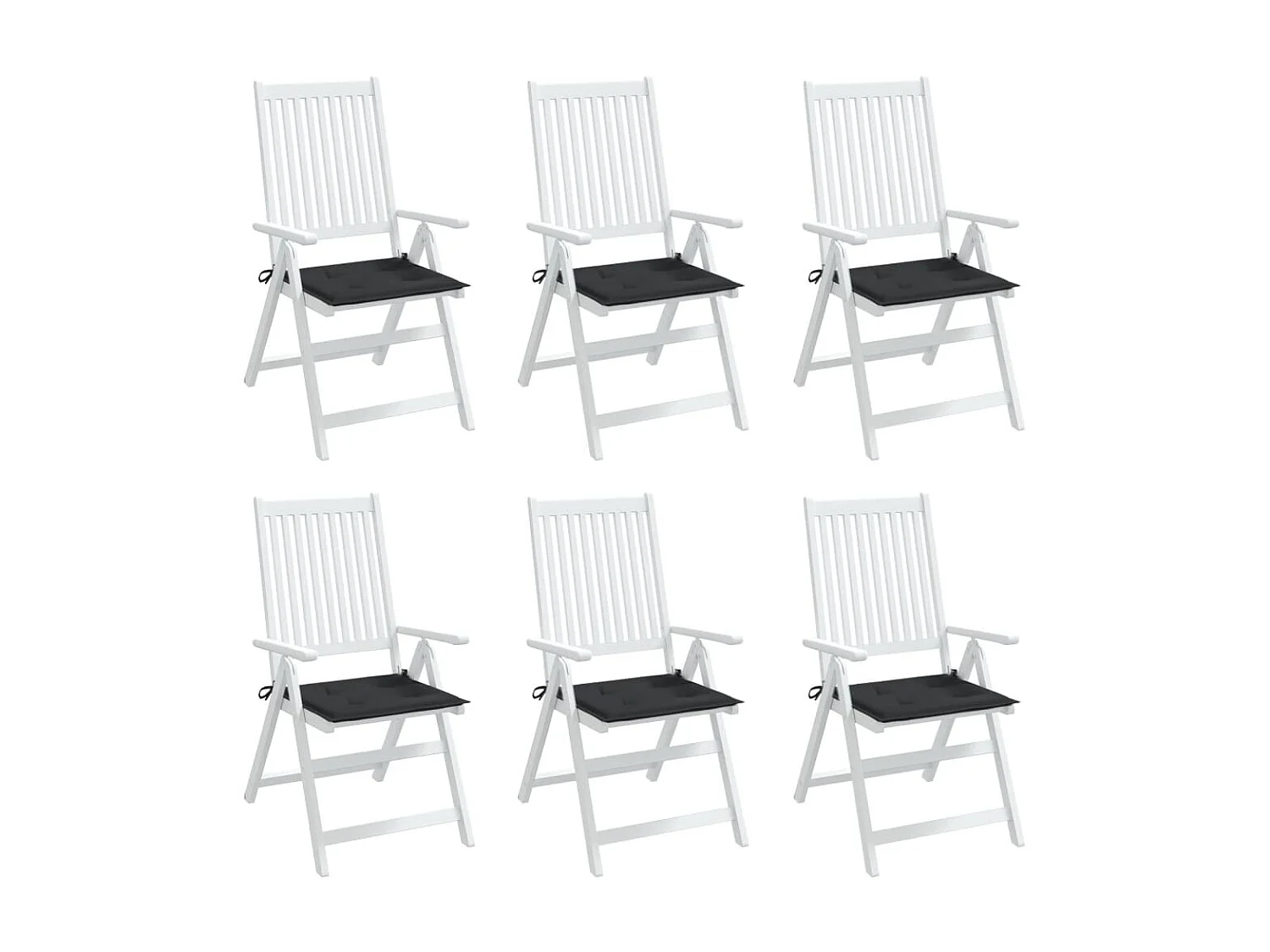 Coussins de chaise de jardin 6 pcs noir 50x50x3 cm tissu oxford OFR72332