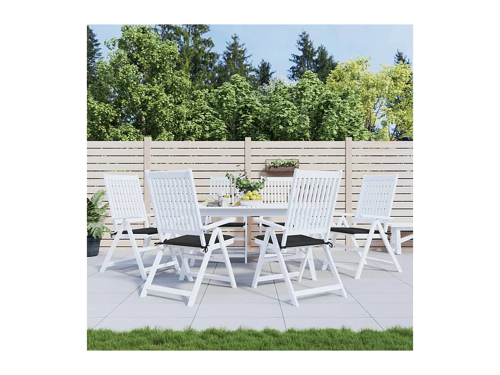 Coussins de chaise de jardin 6 pcs noir 50x50x3 cm tissu oxford OFR72332