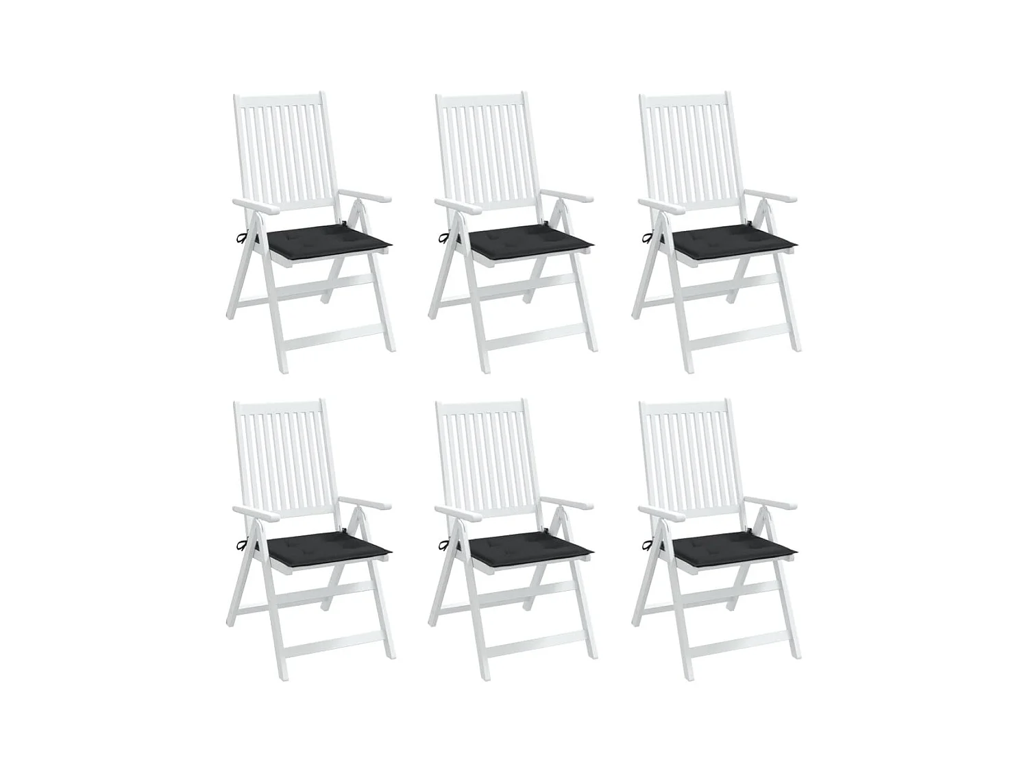 Tuinstoelkussens 6 st 50x50x3 cm oxford stof zwart NL242316