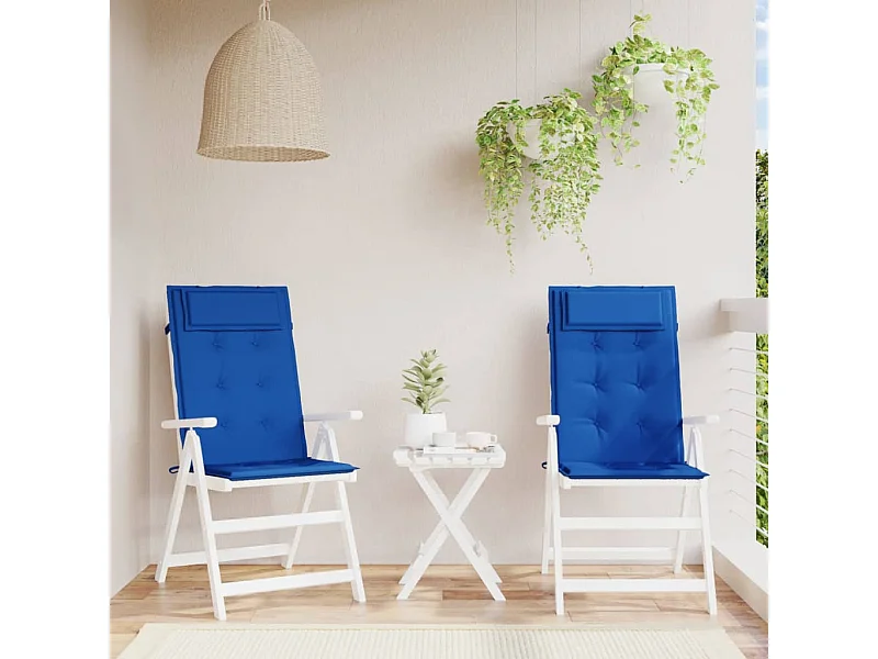 Cojines de silla respaldo alto 2 uds tela Oxford azul klein ES158379