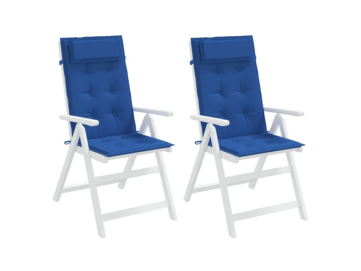 Stoelkussens 2 st hoge rug oxford stof koningsblauw NL995928