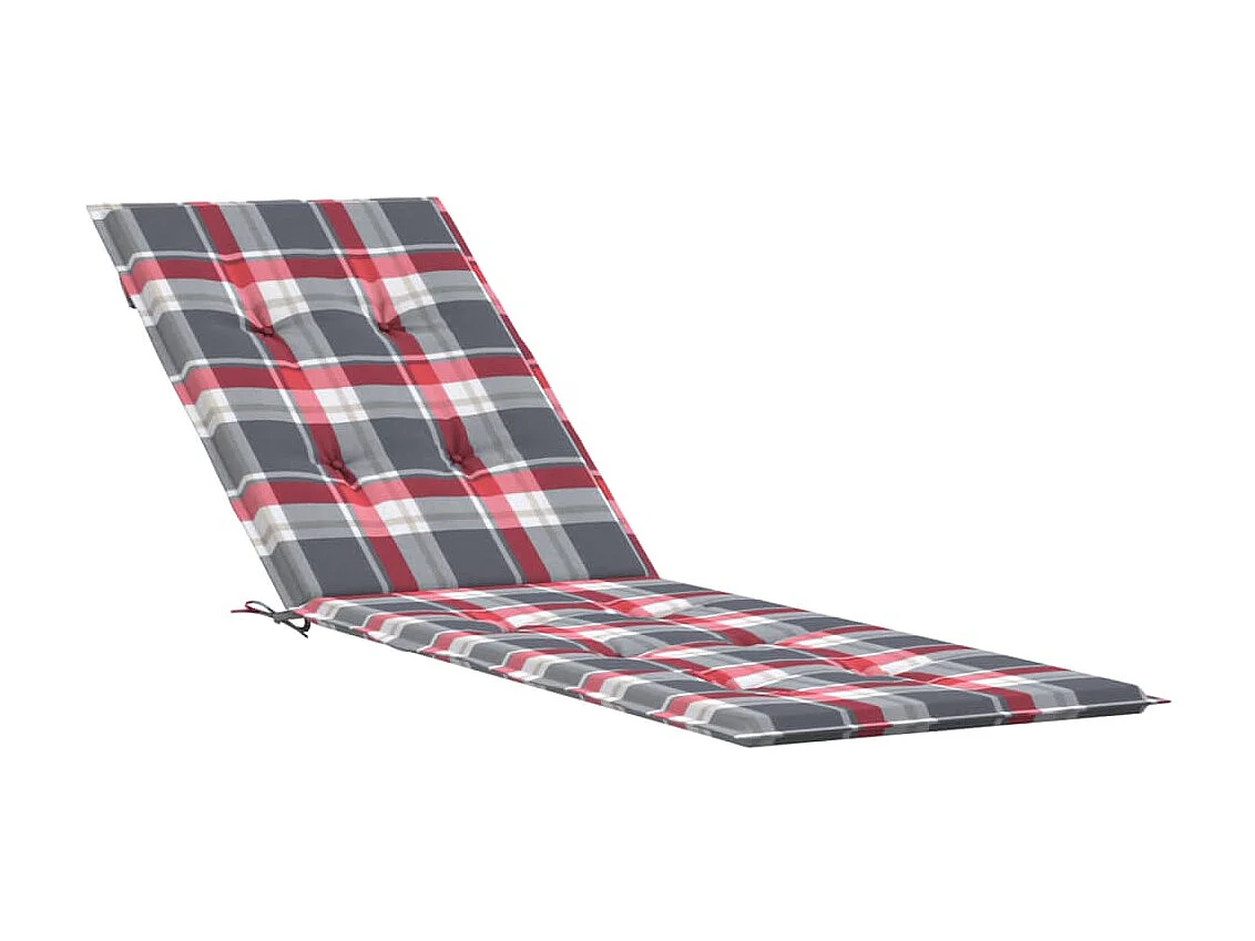 Coussin de chaise de terrasse carreaux rouge (75+105)x50x3 cm OFR19701