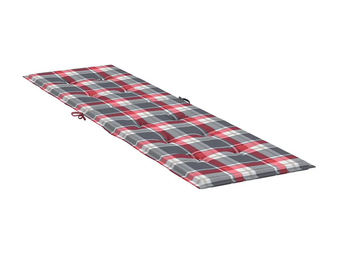 Coussin de chaise de terrasse carreaux rouge (75+105)x50x3 cm OFR19701