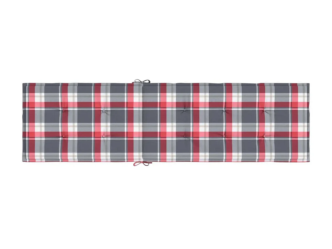 Coussin de chaise de terrasse carreaux rouge (75+105)x50x3 cm OFR19701