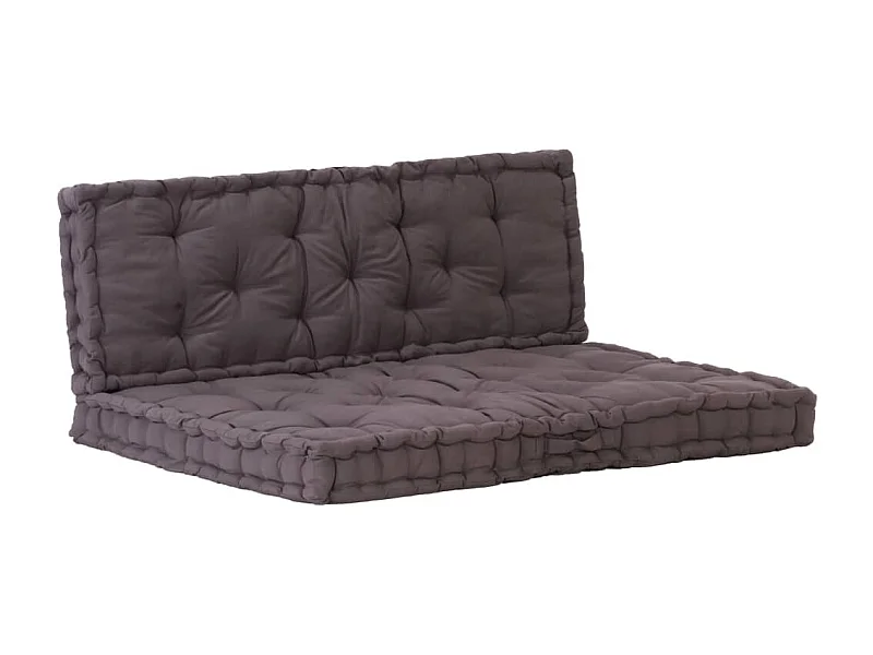 Almofadões para sofá de paletes 2 pcs algodão antracite PT987785