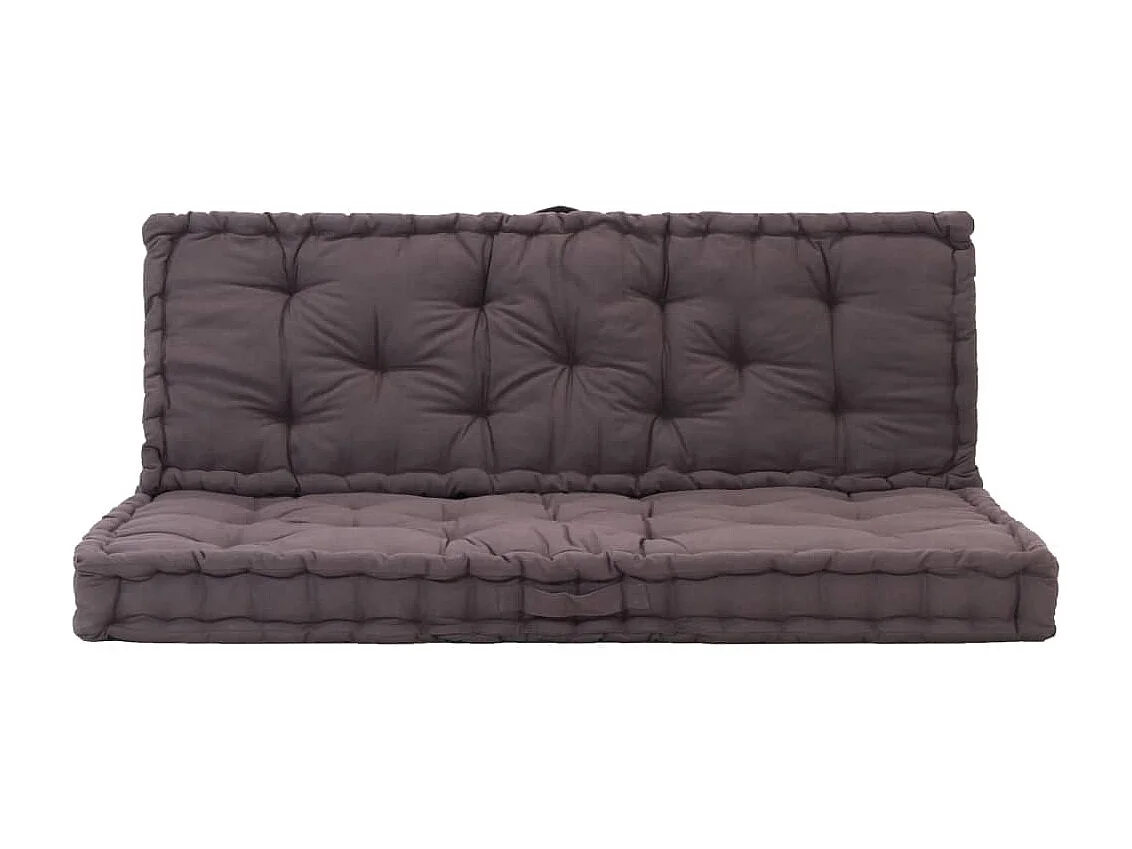 Coussins de plancher de palette 2 pcs Coton Anthracite OFR35769