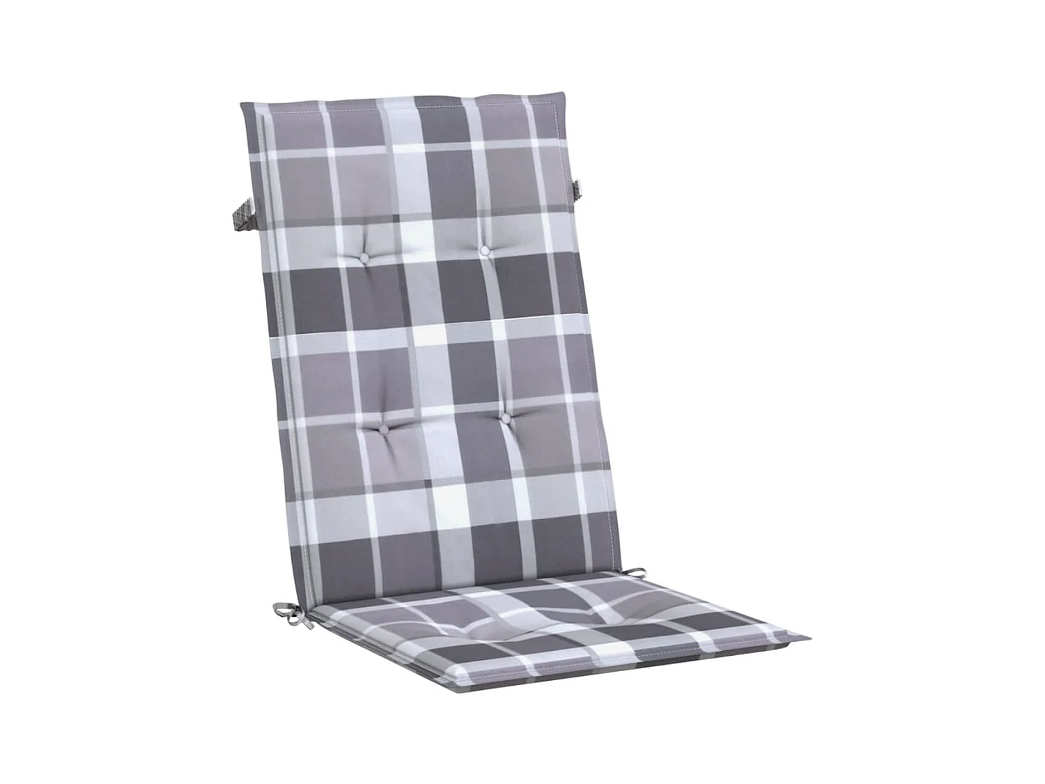 Tuinstoelkussens 6 st 120x50x3 cm stof ruitpatroon grijs NL346945