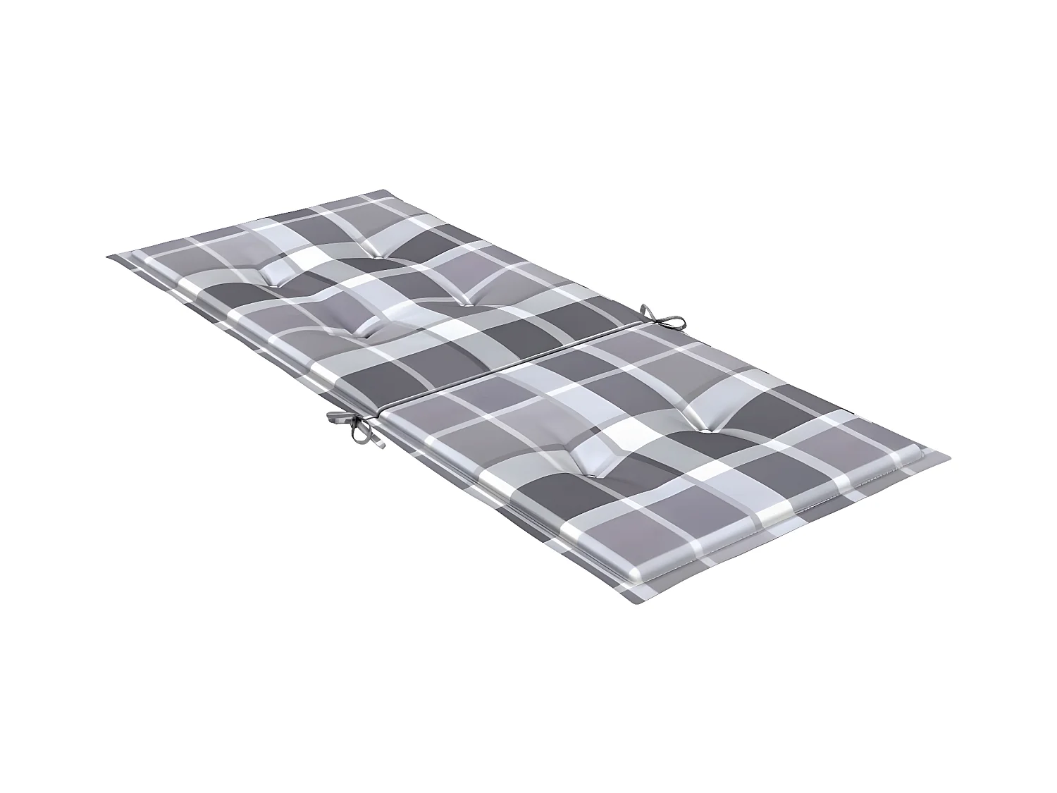 Tuinstoelkussens 6 st 120x50x3 cm stof ruitpatroon grijs NL346945