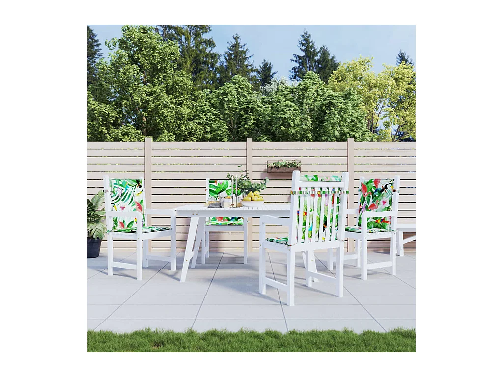 Almofadões para cadeira de encosto baixo 4 pcs tecido multicor PT641638