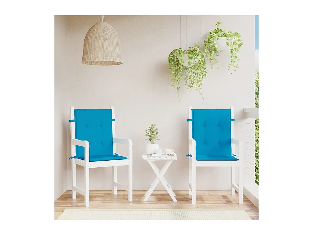 Coussins de chaise de jardin à dossier bas Lot de 2 bleu OFR53604