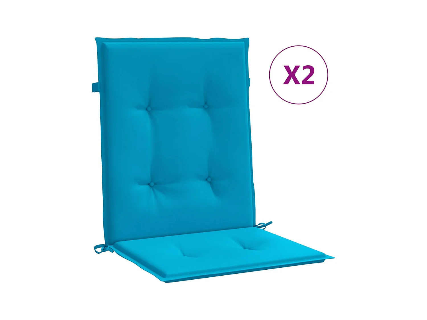 Tuinstoelkussens lage rug 2 st 100x50x3 cm oxford stof blauw NL516701