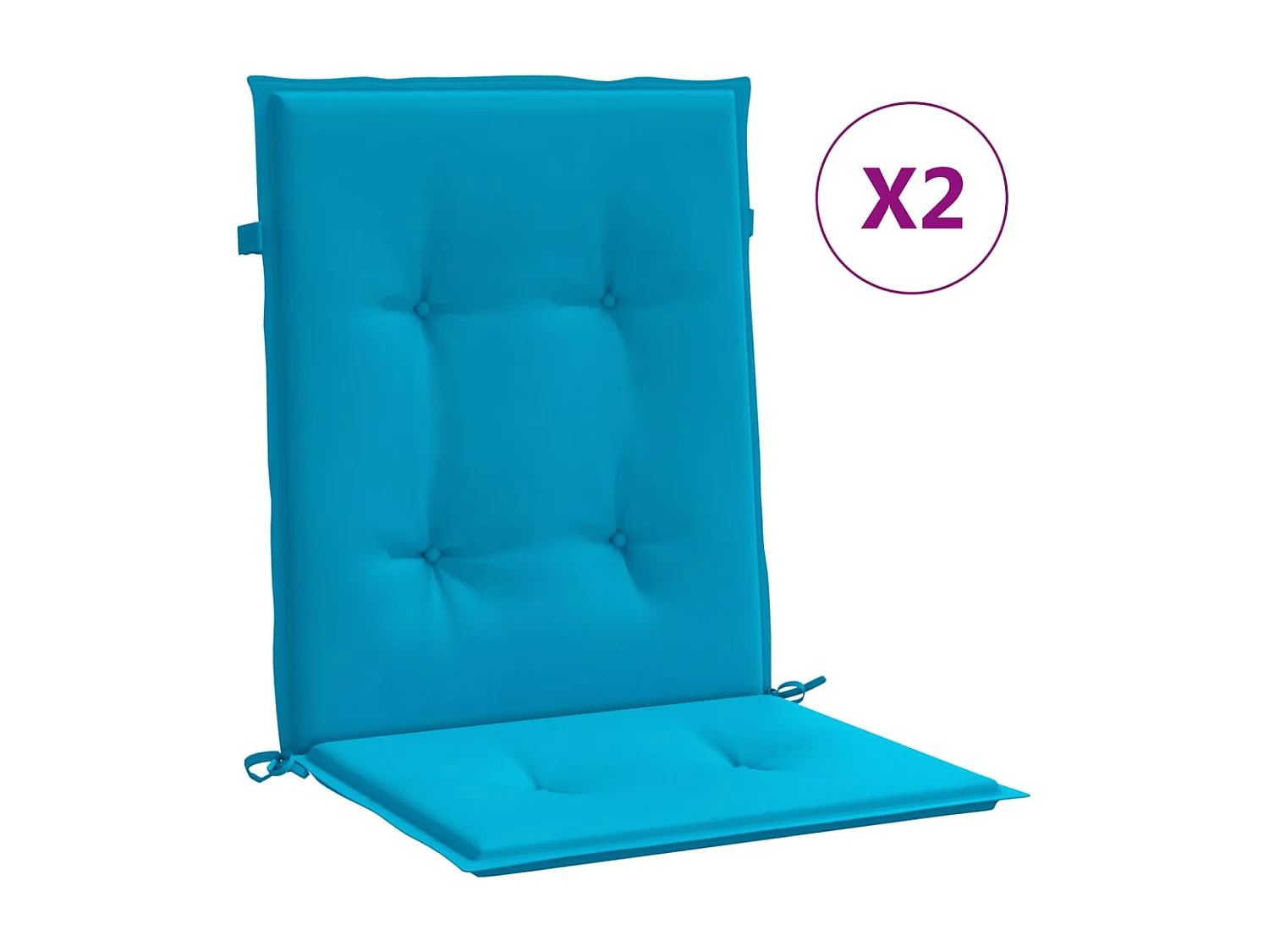 Coussins de chaise de jardin à dossier bas Lot de 2 bleu OFR53604