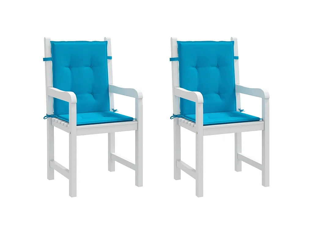 Coussins de chaise de jardin à dossier bas Lot de 2 bleu OFR53604