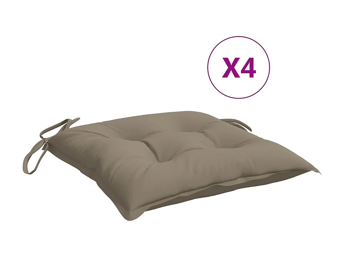 Coussins de chaise 4 pcs taupe 40x40x7 cm tissu oxford OFR23884