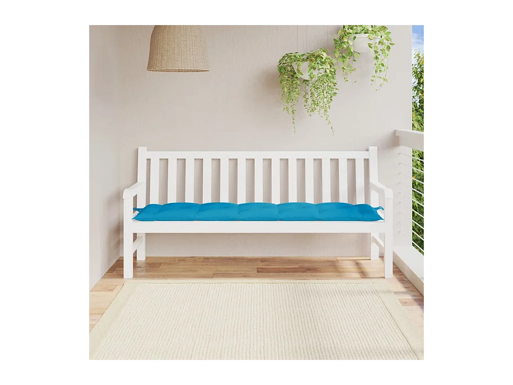 Coussin de banc de jardin bleu clair 180x50x7 cm tissu oxford OFR34805