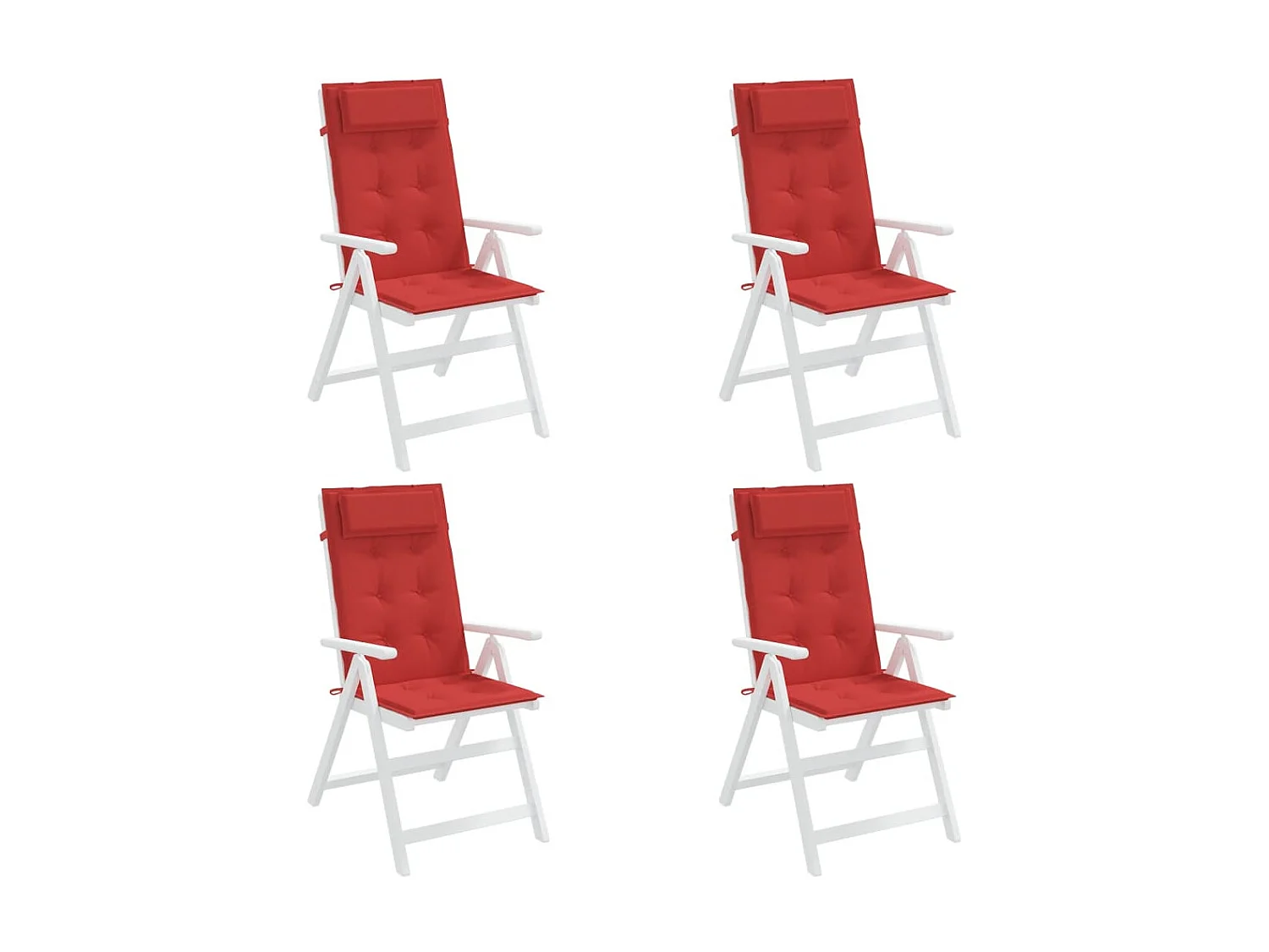Coussins de chaise à dossier haut Lot de 4 rouge tissu oxford OFR73032
