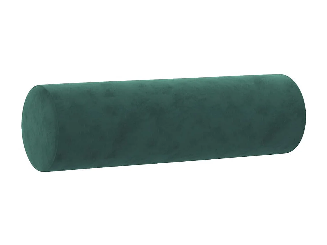 Coussins décoratifs 2 pcs Vert foncé Ø15x50 cm Velours OFR83828