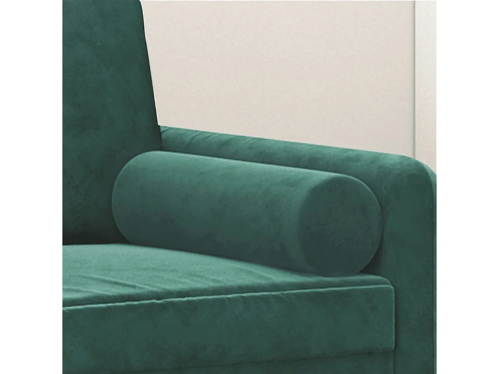 Coussins décoratifs 2 pcs Vert foncé Ø15x50 cm Velours OFR83828