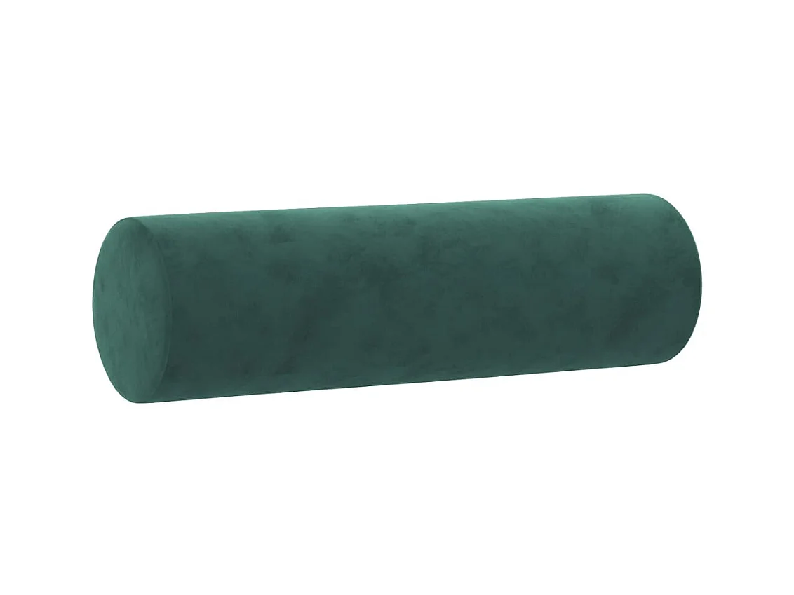 Coussins décoratifs 2 pcs Vert foncé Ø15x50 cm Velours OFR83828