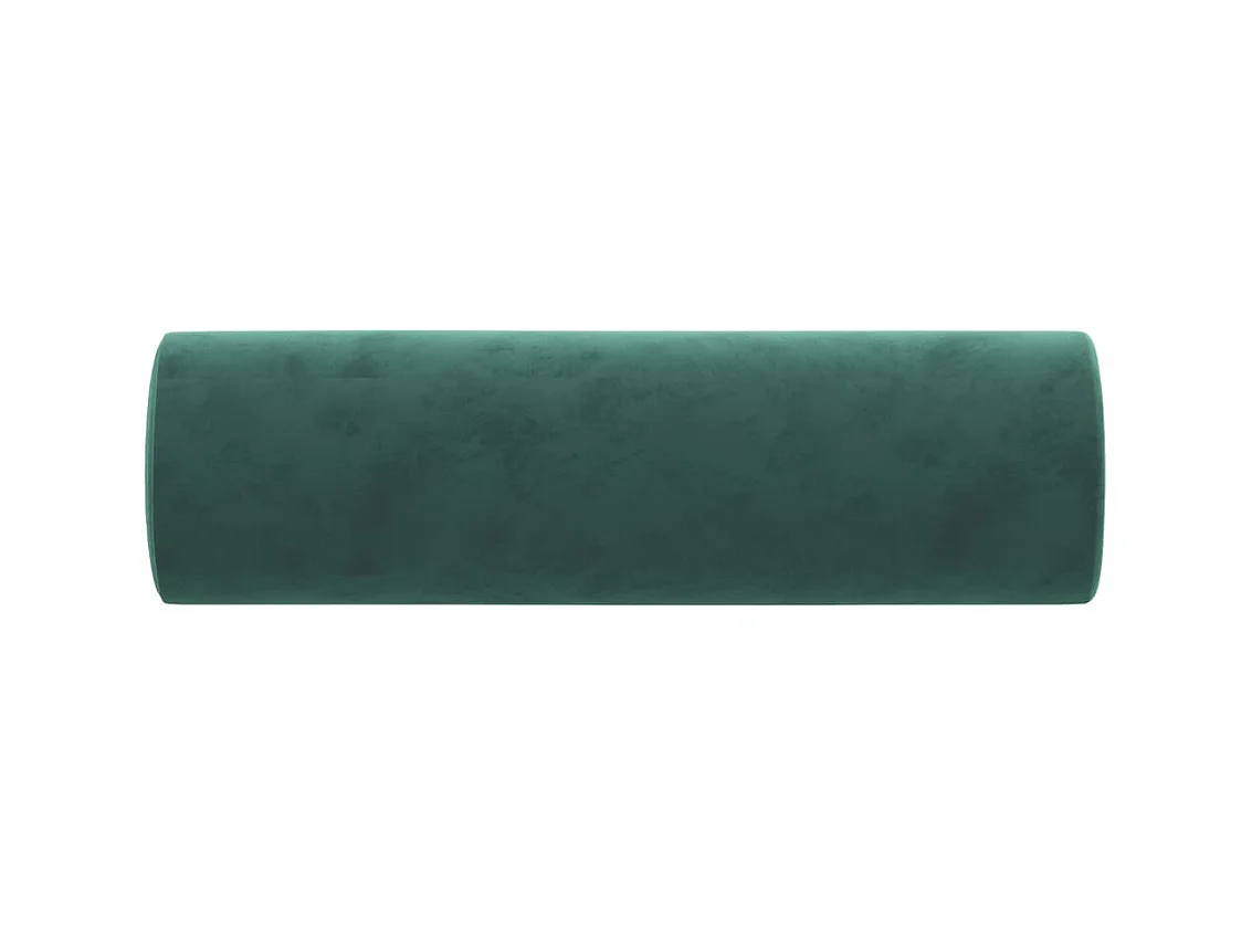 Coussins décoratifs 2 pcs Vert foncé Ø15x50 cm Velours OFR83828