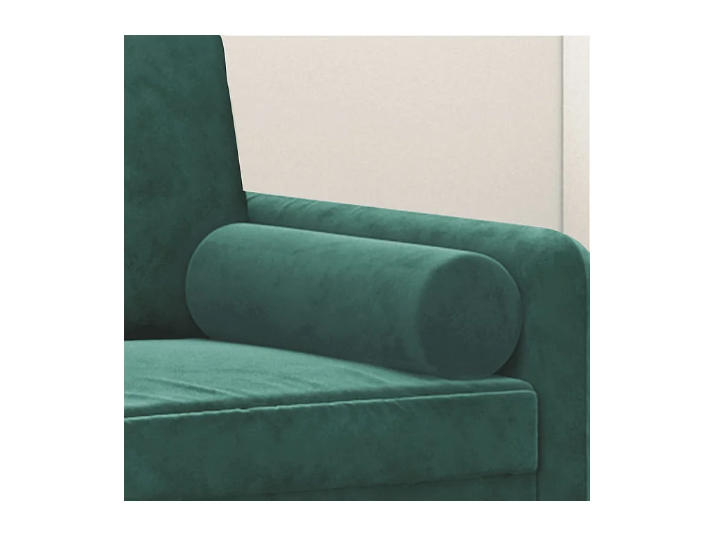 Coussins décoratifs 2 pcs Vert foncé Ø15x50 cm Velours OFR83828