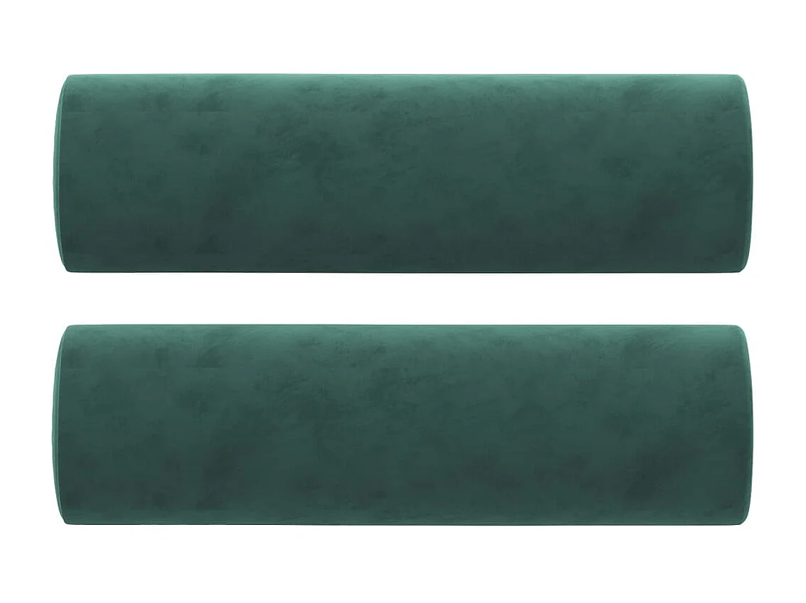 Coussins décoratifs 2 pcs Vert foncé Ø15x50 cm Velours OFR83828