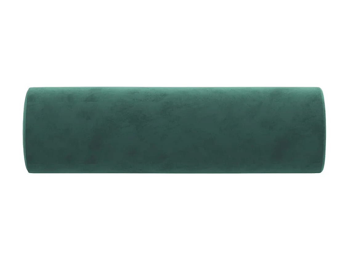 Coussins décoratifs 2 pcs Vert foncé Ø15x50 cm Velours OFR83828