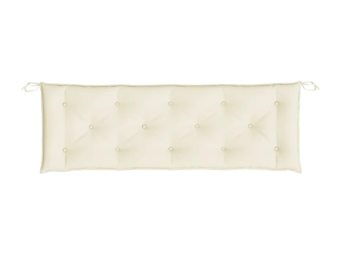 Coussin de banc de jardin blanc crème 150x50x7 cm tissu oxford OFR28045