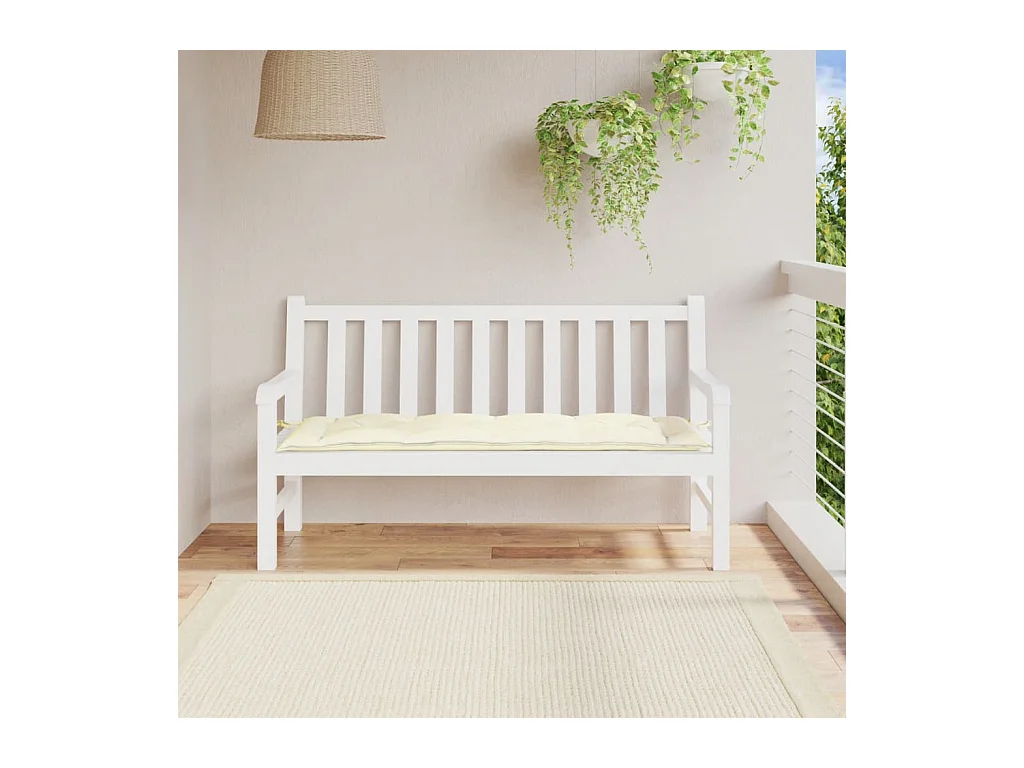 Almofadão p/ banco de jardim tecido oxford branco nata PT469829