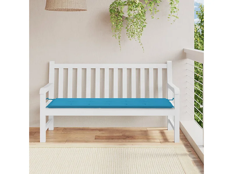 Coussin de banc de jardin bleu 150x50x3 cm tissu oxford OFR10033