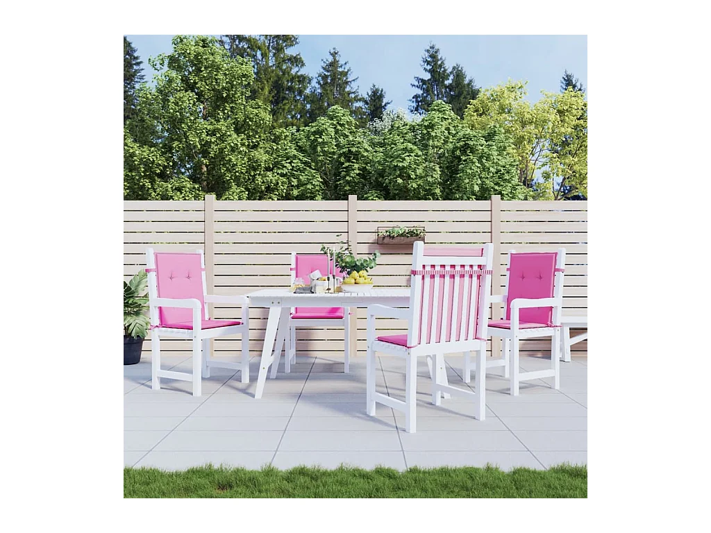Coussins de chaise à dossier bas Lot de 4 rose tissu OFR89258
