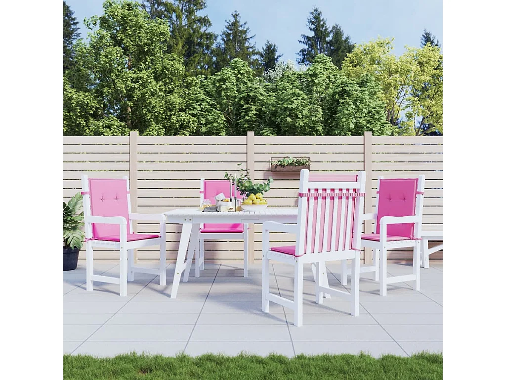 Coussins de chaise à dossier bas Lot de 4 rose tissu OFR89258