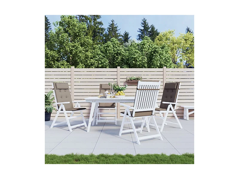 Coussins de chaise à dossier haut Lot de 4 taupe tissu oxford OFR97397