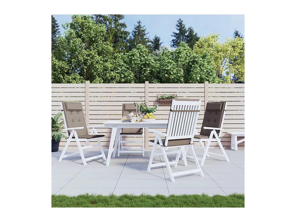 Coussins de chaise à dossier haut Lot de 4 taupe tissu oxford OFR97397