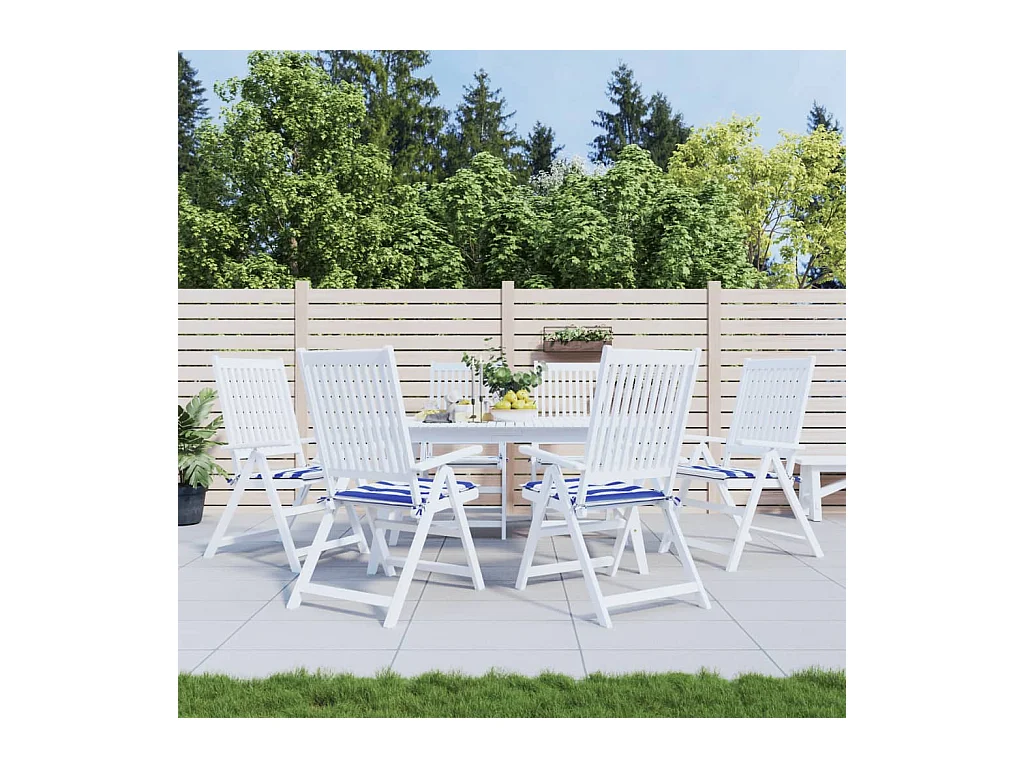 Coussins de chaise de jardin Lot de 6 40x40x3 cm tissu OFR18579