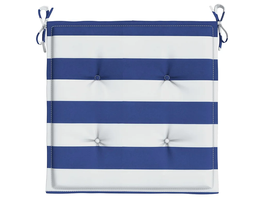 Cojines silla jardín 6 uds tela a rayas azul y blanco 40x40x3cm ES131001