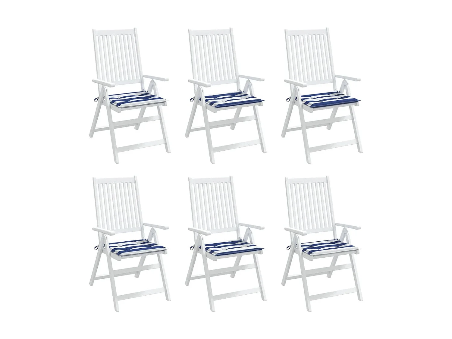 Coussins de chaise de jardin Lot de 6 40x40x3 cm tissu OFR18579