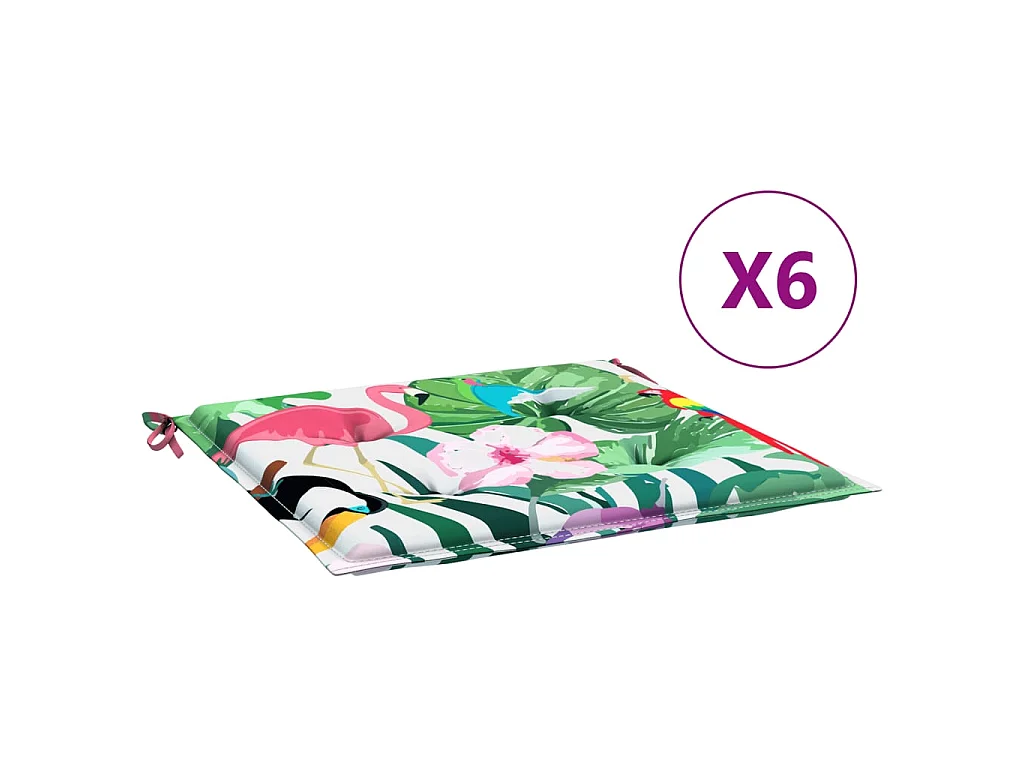 Coussins de chaise de jardin Lot de 6 multicolore 40x40x3 cm OFR17420