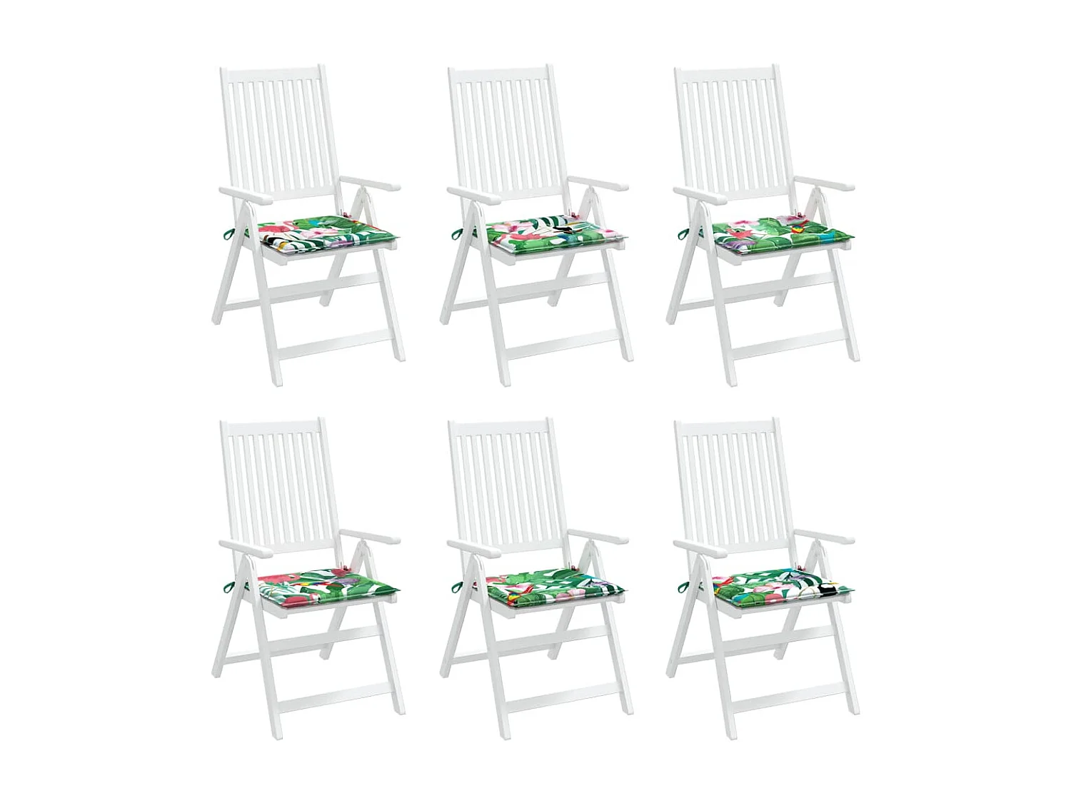 Coussins de chaise de jardin Lot de 6 multicolore 40x40x3 cm OFR17420