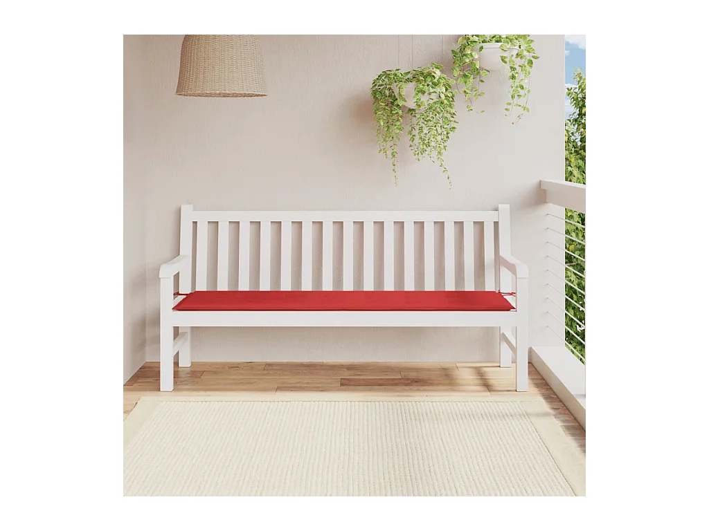 Coussin de banc de jardin rouge 180x50x3 cm tissu oxford OFR86411