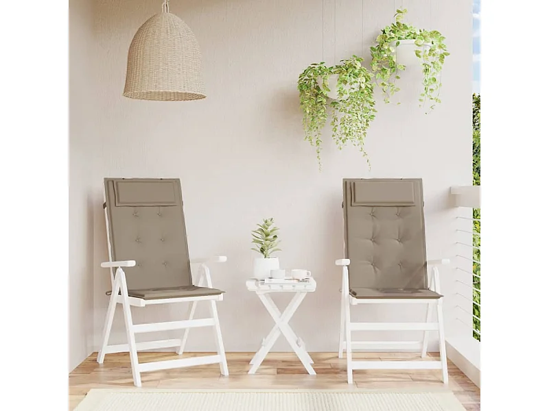 Coussins de chaise à dossier haut Lot de 2 taupe tissu oxford OFR48690