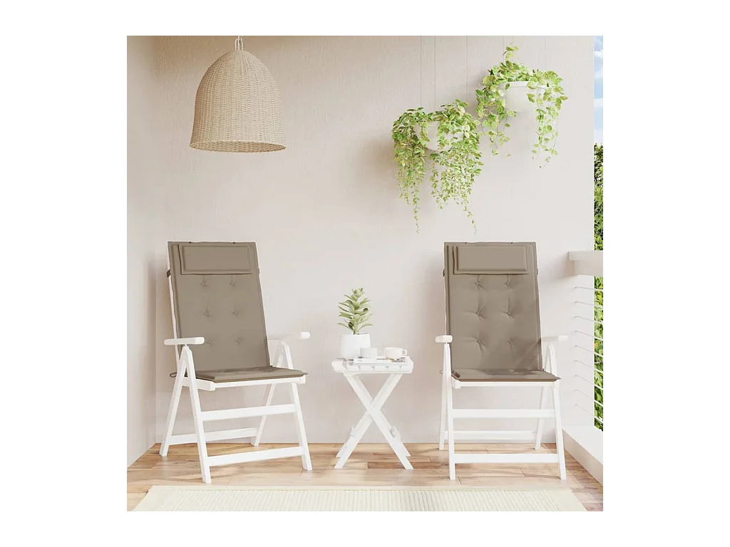 Coussins de chaise à dossier haut Lot de 2 taupe tissu oxford OFR48690