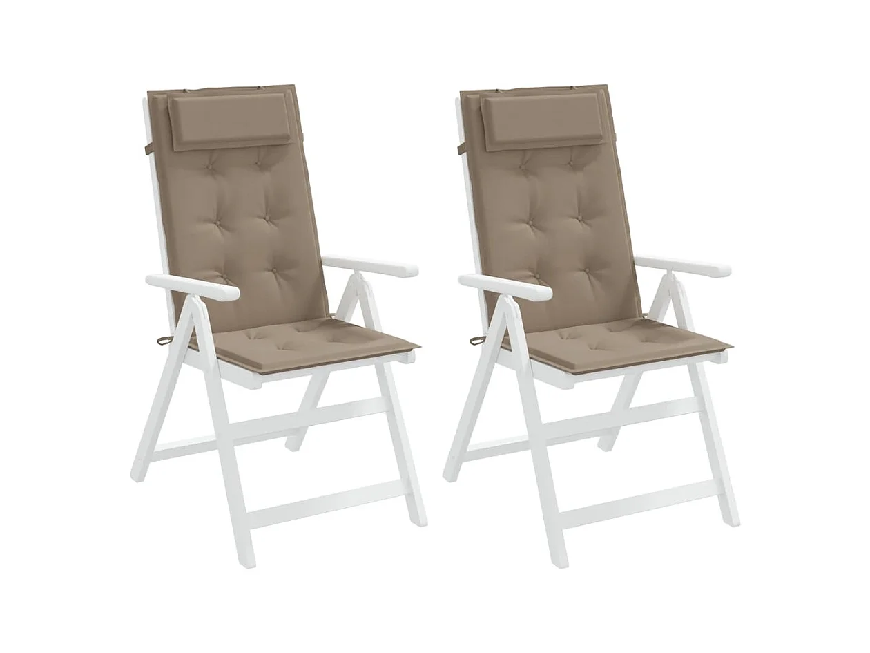 Cojines de silla con respaldo alto 2 uds tela Oxford gris taupe ES956744